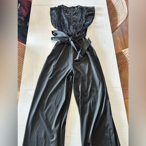Black lace Plus Size Jumpsuit